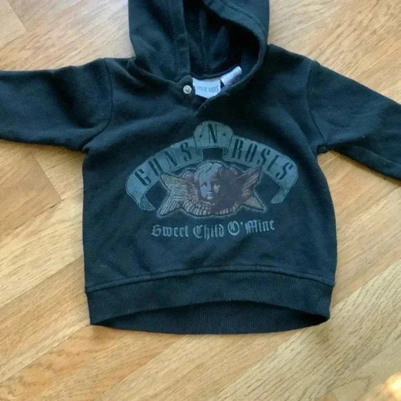 Baby boys Guns n Roses “sweet child of mine” hoodie, size 6-9 months - Picture 3 of 4